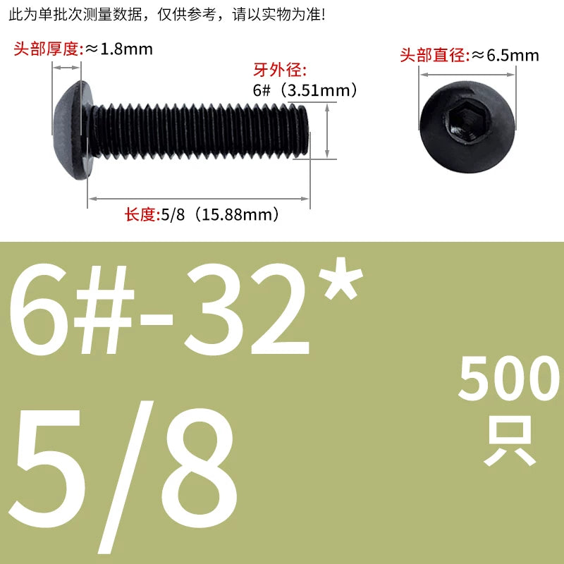 10.9 Grade UNC/UNF/BSW Screw Round Mushroom Cup Head Hex Machine Screw