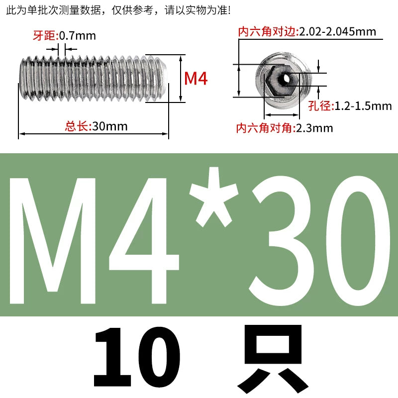 DIN913 Hex Socket Set Screw 304/316 Hollow Perforated Vacuum Exhaust Screw