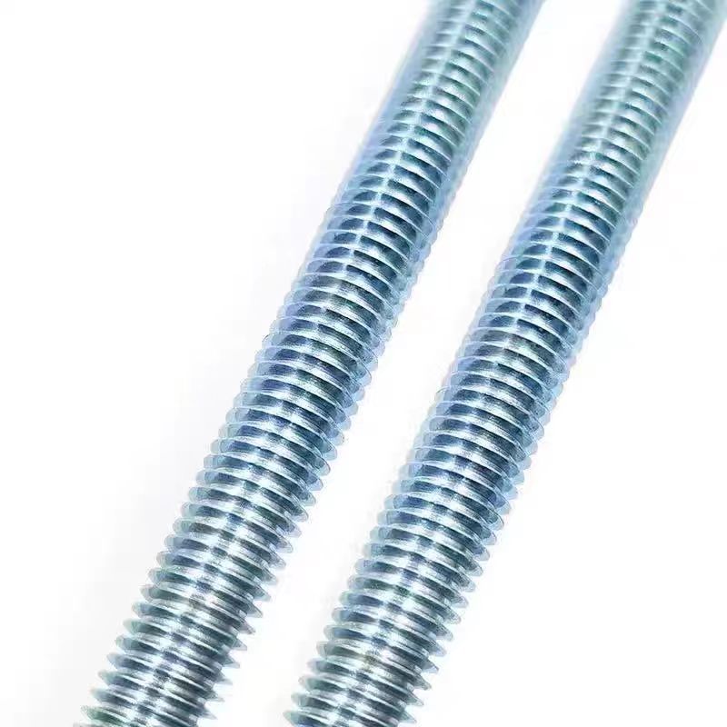 M8M10M12M16-M24  8.8 grade galvanized screw one meter tooth strip blue and white zinc full tooth screw full thread national standard for Construction & Industrial Fixing