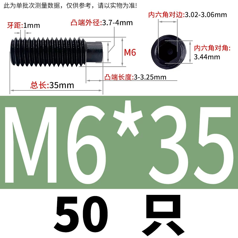 GB79/DIN915 M2.5-M16 Convex End Screw 12.9 Grade Hex Socket Cylindrical Headless Industrial Set Screw
