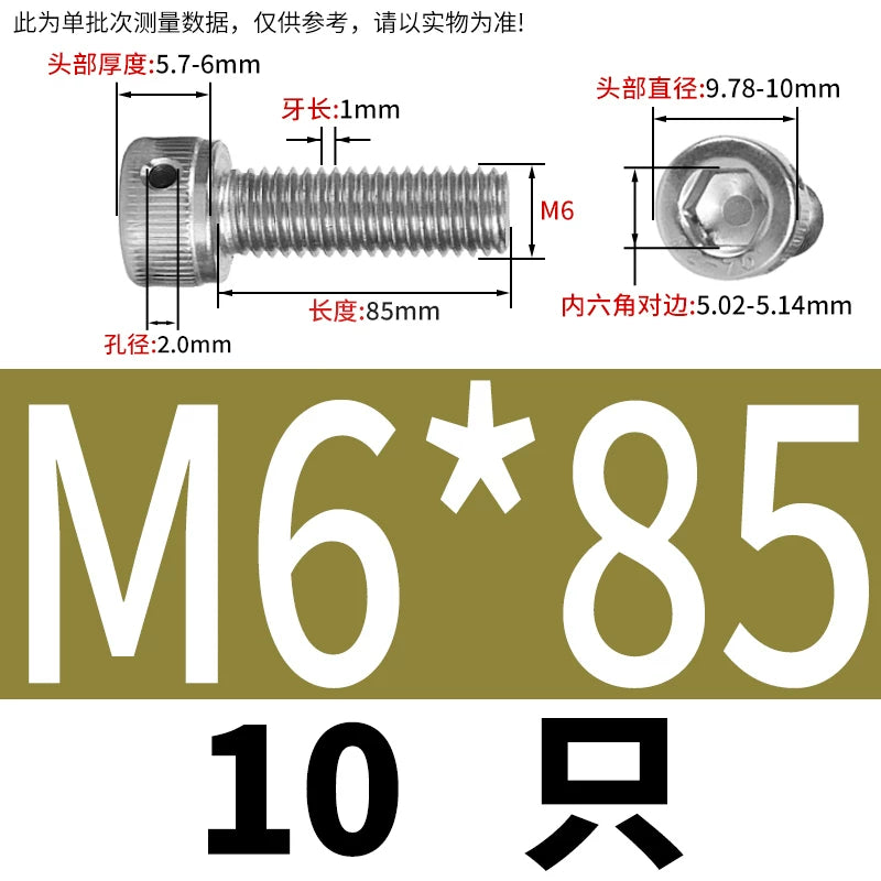 DIN912 Stainless Steel Lead Seal Screw Hex Head Side Hole Anti-Dislodge Fastener