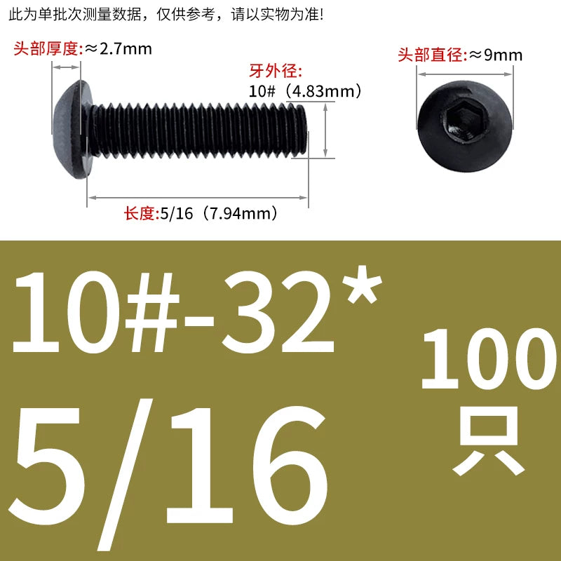 10.9 Grade UNC/UNF/BSW Screw Round Mushroom Cup Head Hex Machine Screw