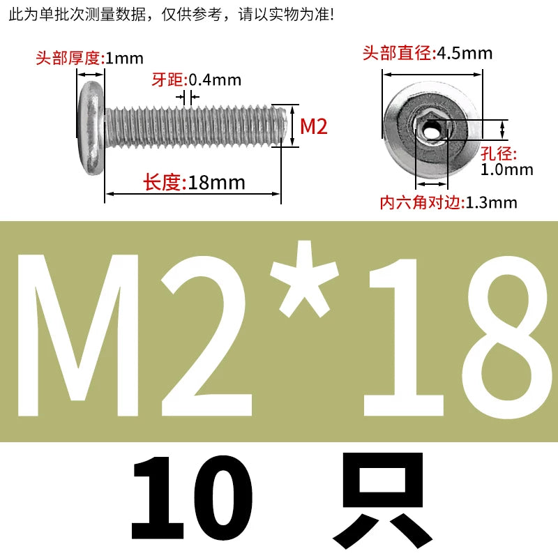 Thin Head Hex Socket Hollow Screws with Chamfered Edge, 304 Stainless Steel Vented Bolts