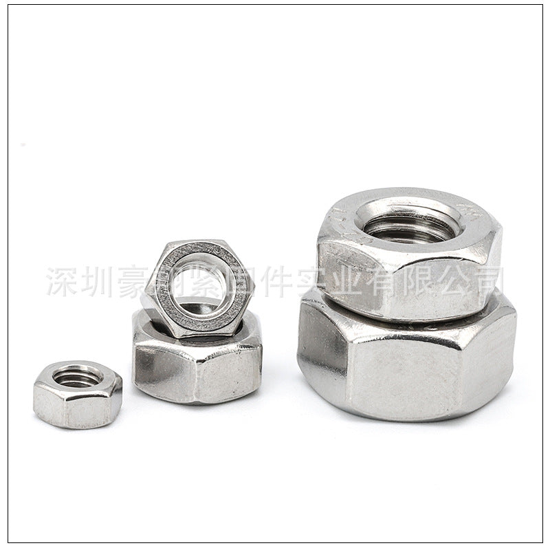 M2 M3 M4 M5 M6 M8 M10 304 Stainless Steel Hexagon Nuts Galvanized External Hex Lock Nuts Screw Caps for Industrial Hardware Mechanical Assembly DIY Fastening