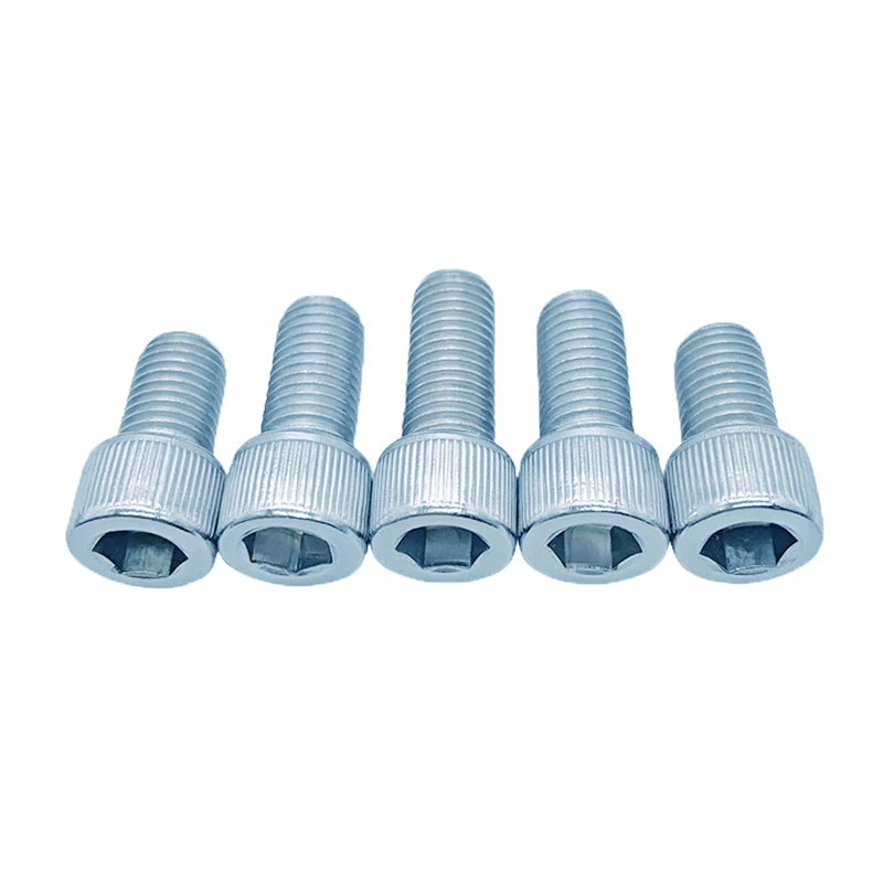 DIN912 M4-M10 12.9 Grade Blue-White Zinc Screw Cylindrical Head Hex Knurled Cup Head Fastener