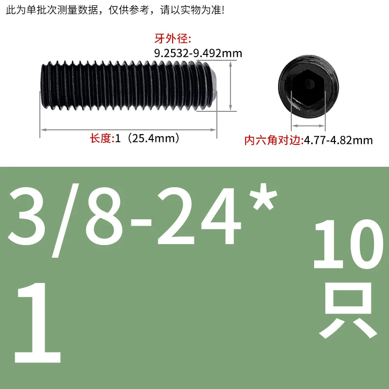 5/16-24 3/8-24 1/2-20 5/8-18 UNF Grade 12.9 Hex Socket Screw Fine Thread Concave End Fastener