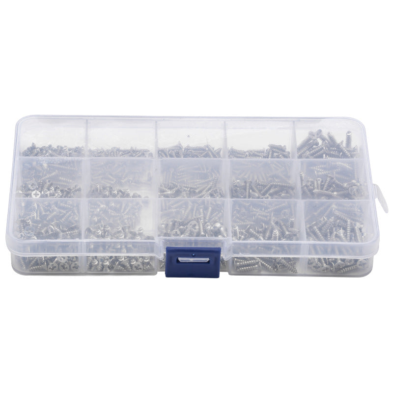 Carbon steel nickel-plated self-tapping screws set Cross slot countersunk self-tapping screws Household screws Boxed screws for Household Repair