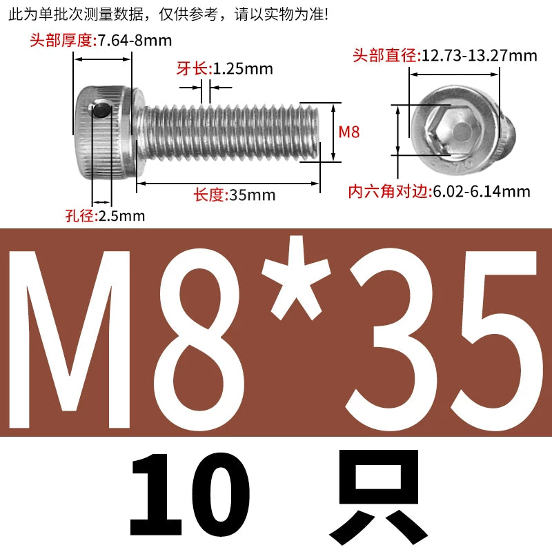 DIN912 Stainless Steel Lead Seal Screw Hex Head Side Hole Anti-Dislodge Fastener