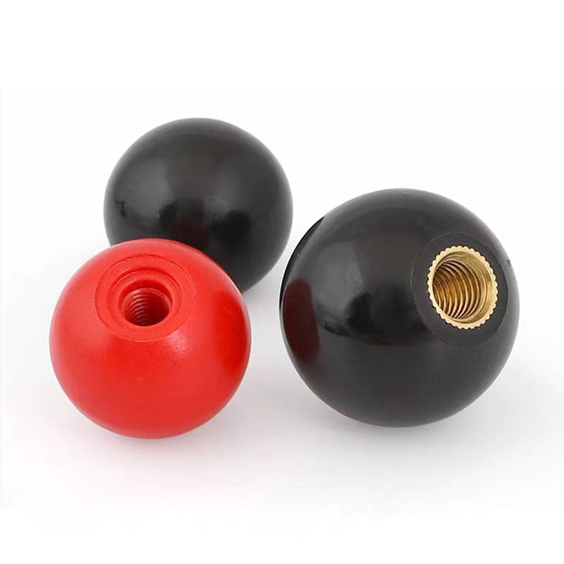 M4/M5/M6/M8/M10/M12 Bakelite Ball Handle Nut Shaking Handwheel Handle Ball Nut Red Black Ball for Industrial Equipment & Mechanical Handwheels