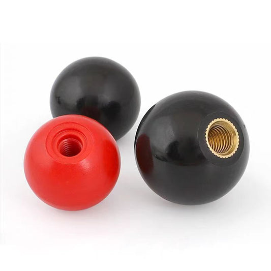 M4/M5/M6/M8/M10/M12 Bakelite Ball Handle Nut Shaking Handwheel Handle Ball Nut Red Black Ball for Industrial Equipment & Mechanical Handwheels