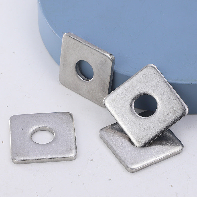 M3/M4/M6/M8/M12  201 Stainless Steel Square Washers - Enlarged Thickened Flat Square Gaskets for Industrial Machinery and Furniture