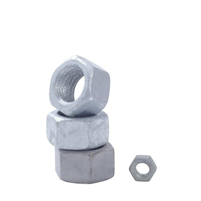Hot dip galvanized hexagonal nut 8.8 grade hot dip galvanized reaming external hexagonal nut screw cap for Steel Structure & Bridge Construction