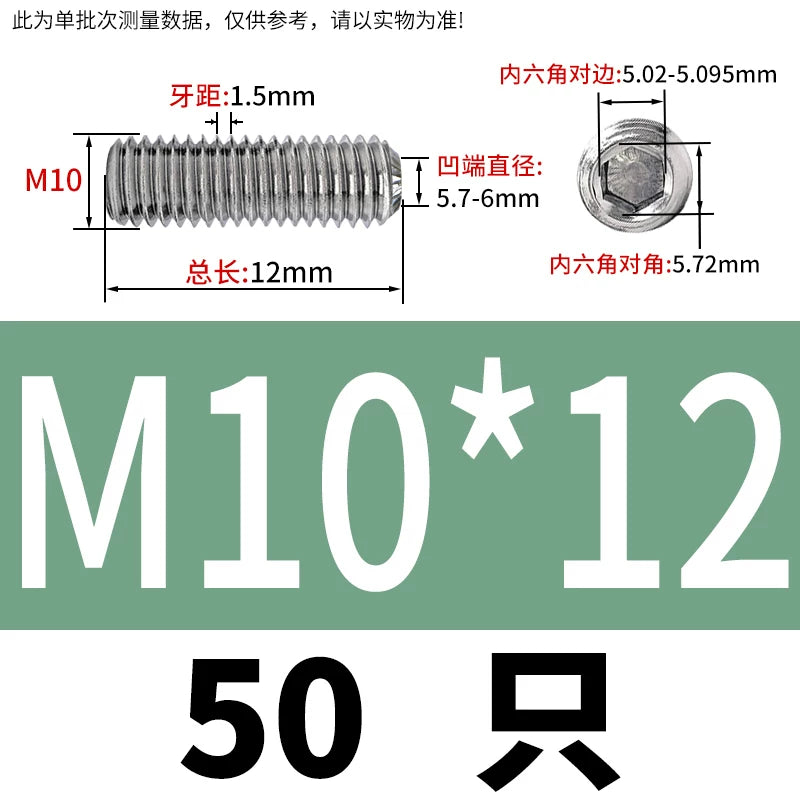916K Headless Set Screw 304/316L Stainless Steel Hex Socket Knurled Concave End Threaded