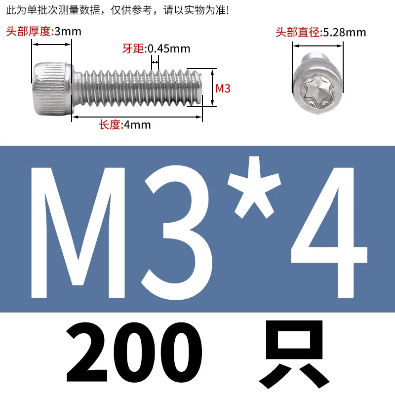M2 & M3 Black 304 Stainless Steel Torx Socket Head Cap Screws | Knurled ISO 14580
