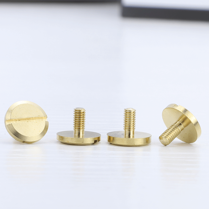 M3 Gold copper mother and child screws one-slot pair of locking copper rivets flat chamfered mother and child screws  for Leather & Craft