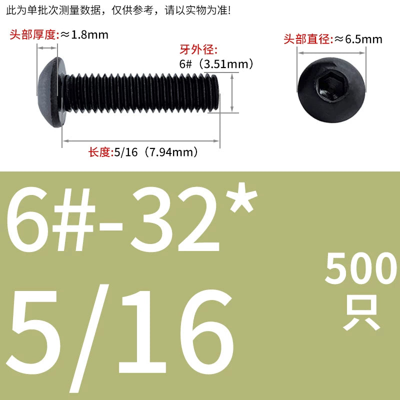 10.9 Grade UNC/UNF/BSW Screw Round Mushroom Cup Head Hex Machine Screw