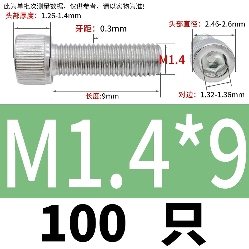 DIN912 M1.4 M2.5 M3.5-M6 304 Stainless Steel Screw Super Long Machine Screw Cup/Cylindrical Head Hexagon