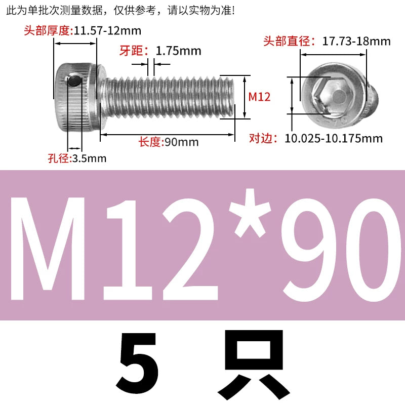 DIN912 Stainless Steel Lead Seal Screw Hex Head Side Hole Anti-Dislodge Fastener
