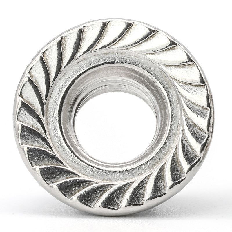 M4/M6/M8 304 stainless steel anti-tooth flange nut anti-wire hexagonal flange mother left-handed flange nut for Machinery & Equipment