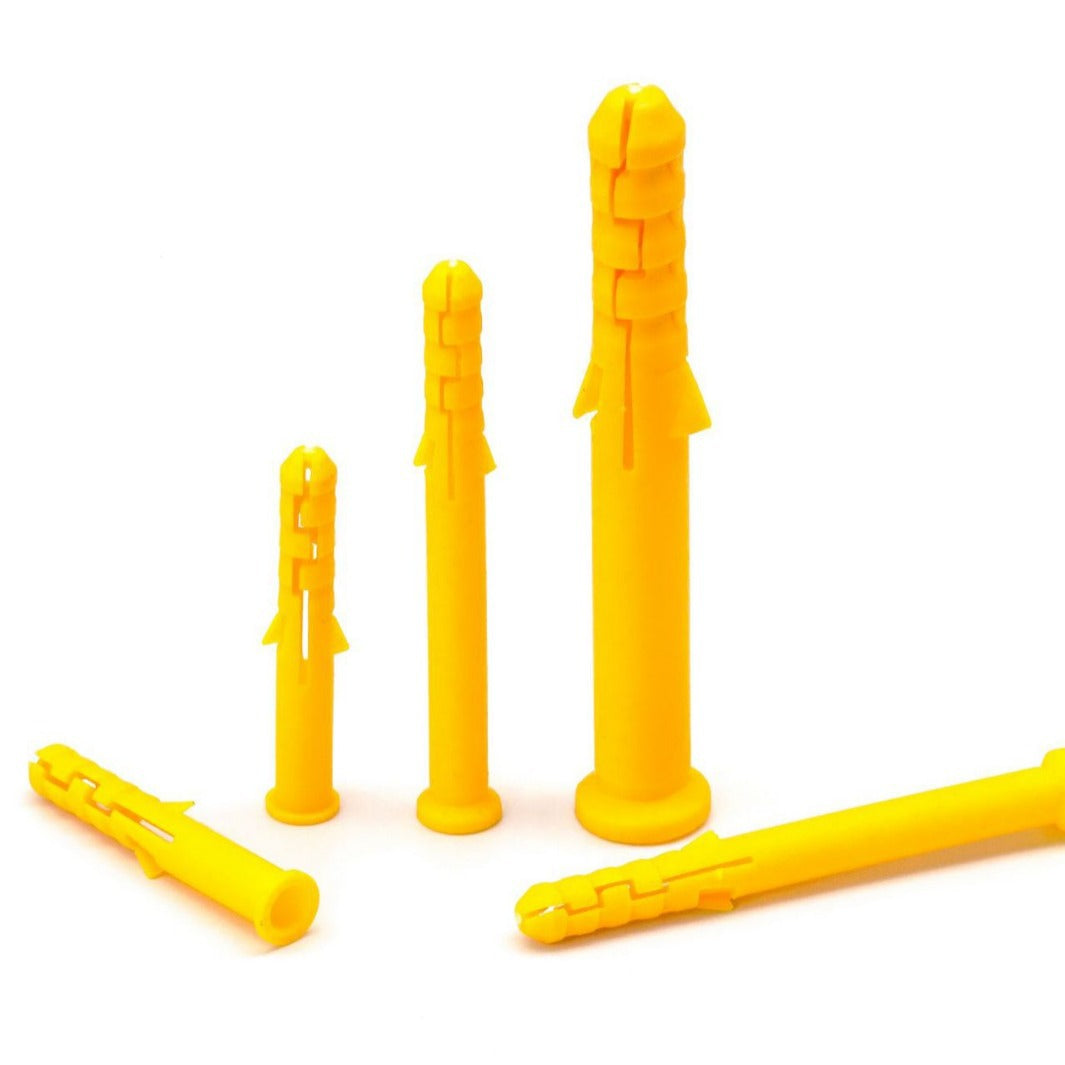 M6/M8 Plastic Expansion Tubes Yellow/White/Green Nylon Rubber Plugs for Wall Mounting Home Renovation
