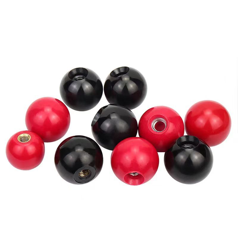 M4/M5/M6/M8/M10/M12 Bakelite Ball Handle Nut Shaking Handwheel Handle Ball Nut Red Black Ball for Industrial Equipment & Mechanical Handwheels