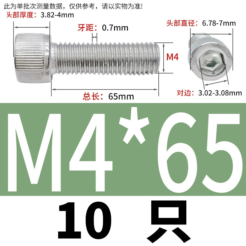 DIN912 M1.4 M2.5 M3.5-M6 304 Stainless Steel Screw Super Long Machine Screw Cup/Cylindrical Head Hexagon