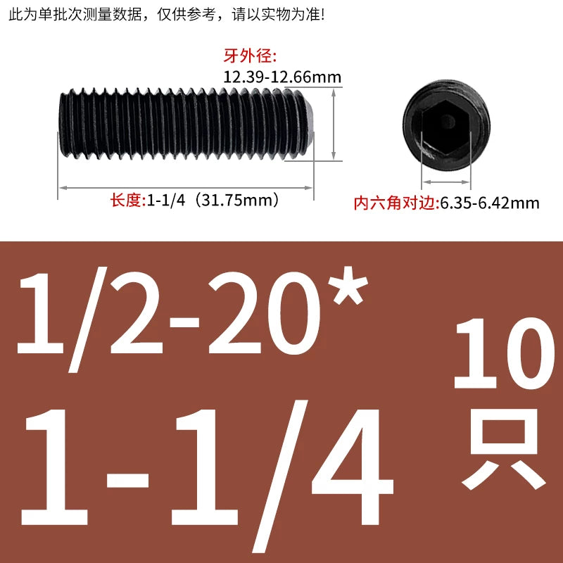5/16-24 3/8-24 1/2-20 5/8-18 UNF Grade 12.9 Hex Socket Screw Fine Thread Concave End Fastener