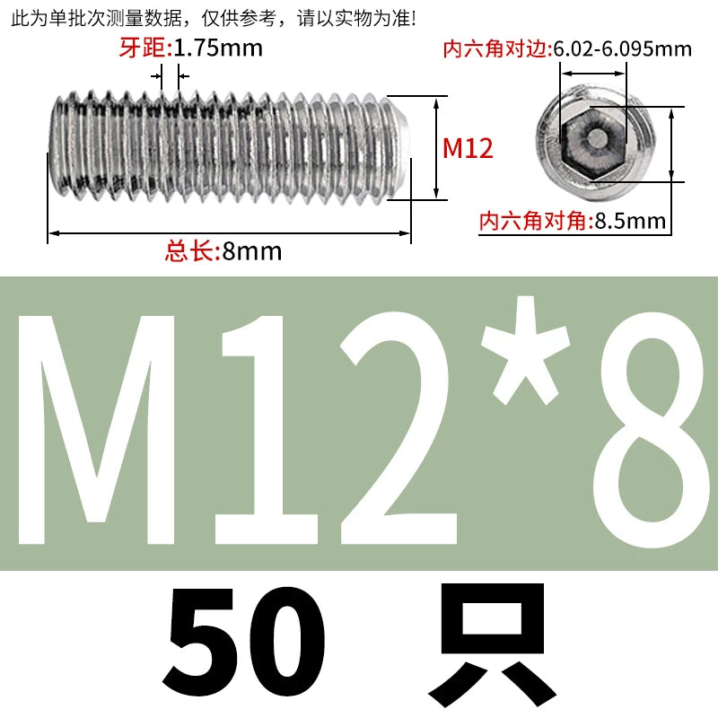 DIN913/GB77 M1.6-M20 Headless Set Screw 304 Stainless Steel Hex Socket Flat End Grub Screw