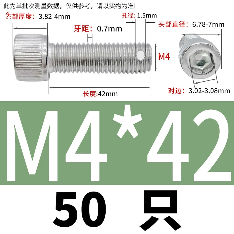 DIN912 304 SS Anti-Backout Screw M3-M10 Hex Socket Perforated Lead Seal Threaded Bolt
