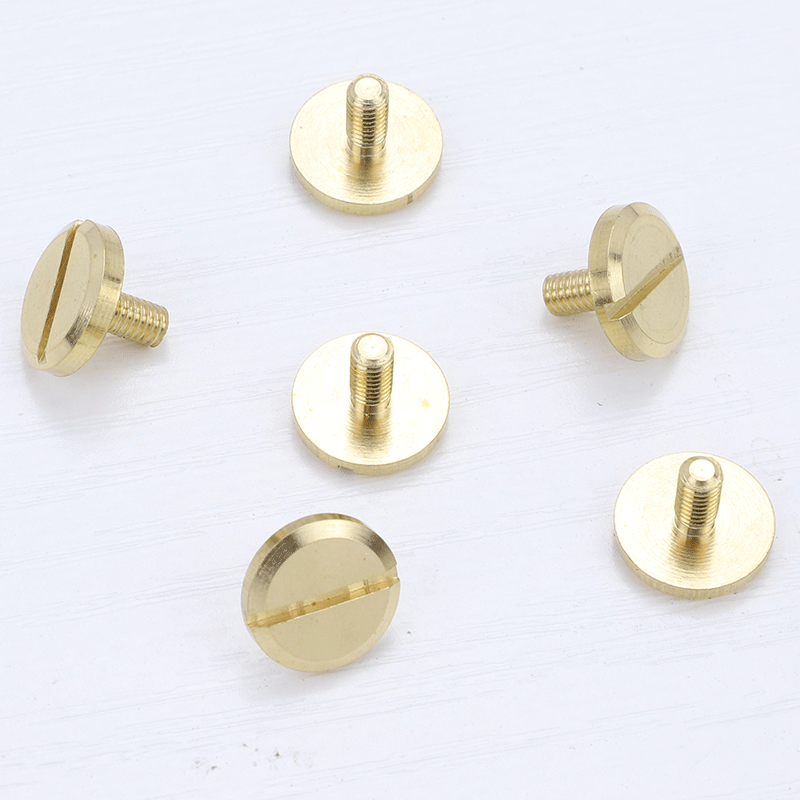 M3 Gold copper mother and child screws one-slot pair of locking copper rivets flat chamfered mother and child screws  for Leather & Craft