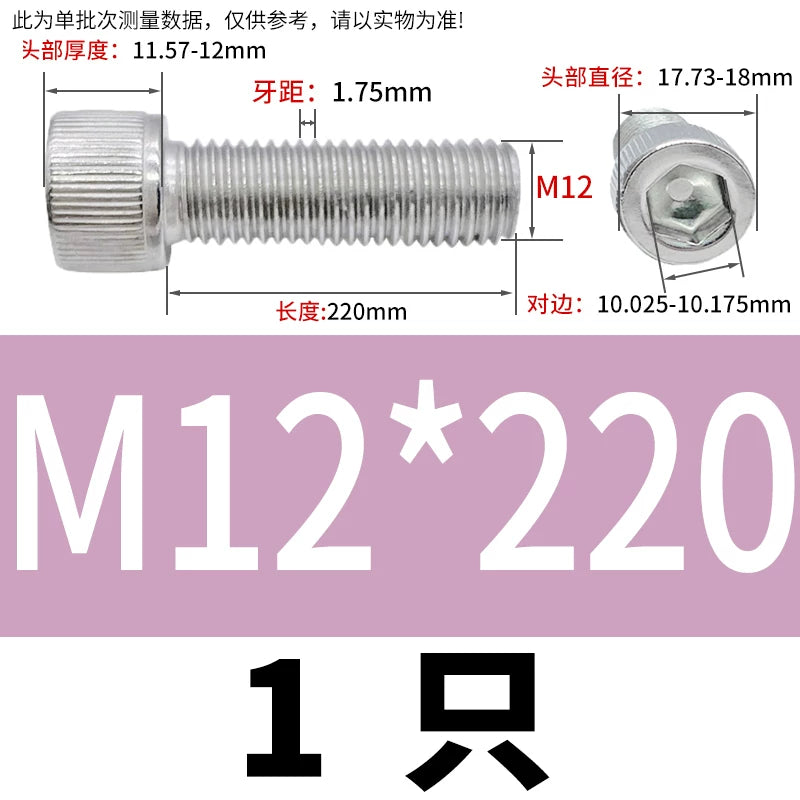 DIN912 M6-M30 Hex Socket Screw | 304 Stainless Steel Cylinder Cup Head Knurled Machine Screw