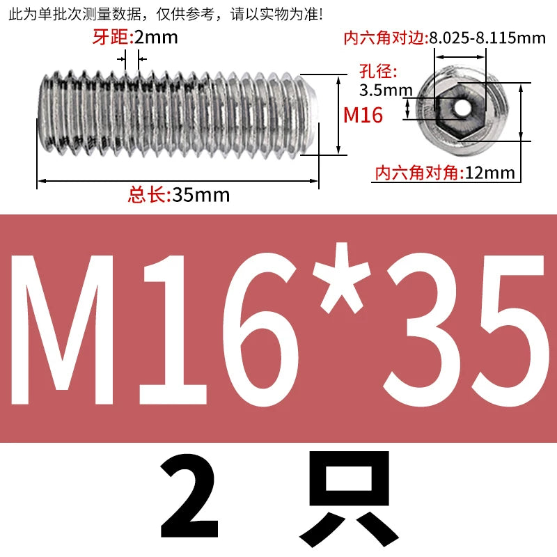 DIN913 Hex Socket Set Screw 304/316 Hollow Perforated Vacuum Exhaust Screw