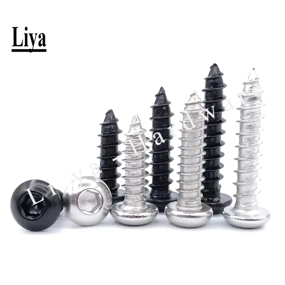 Pan HeadHexagon Socket Button Head Self Tapping Screws Round Head Hex Self tapping Screw  8.8 High Strength 304 Stainless Steel