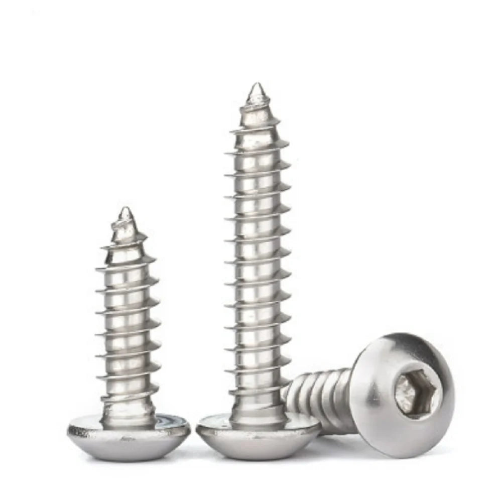 Pan HeadHexagon Socket Button Head Self Tapping Screws Round Head Hex Self tapping Screw  8.8 High Strength 304 Stainless Steel