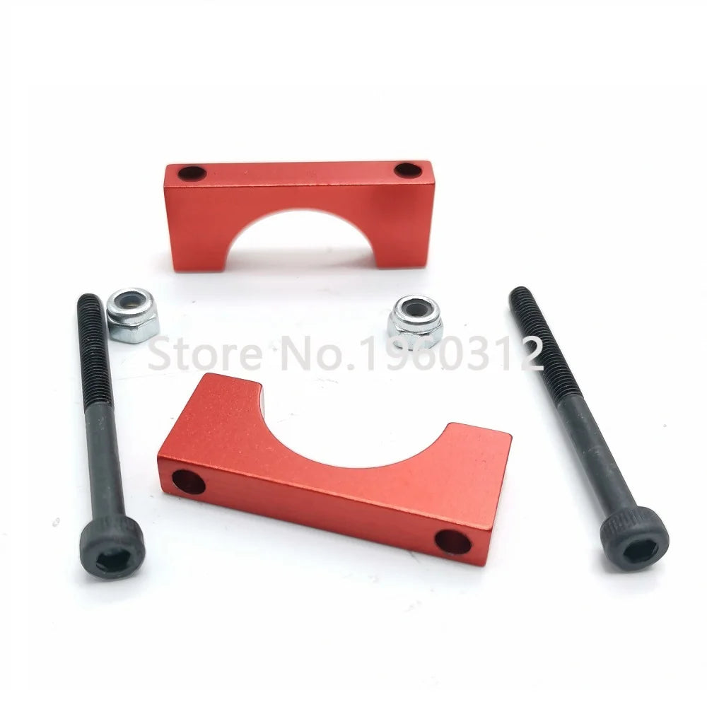 2pcs Red 8/10/12/14/16/20/25/30mm CNC Aluminium Tube Clamp Motor Mount Fixture Clip Holder for Multi-axis Fixed-wing Aircraft