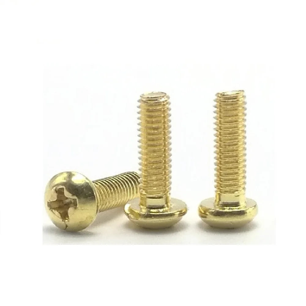 50pcs  M2 M2.5 M3 M4 DIN7985 GB818 Brass Cross Recessed Pan Head PM Screws Phillips Screws
