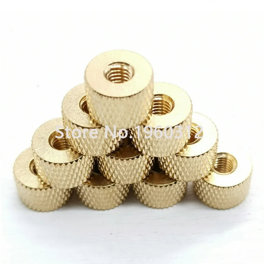 10pcs  M2 M2.5 M3 M4 Knurled Nut Brass Thumb Nut Cylindrical Adjust For Water Cooling PC Case Model