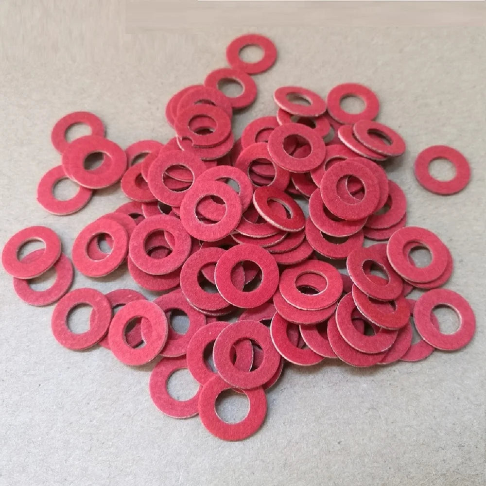 100pcs M2 M2.5 M3 M4 M5 M6 M8  Steel Pad Insulation Washers Red Steel Paper Meson Gasket Spacer Insulating Spacers