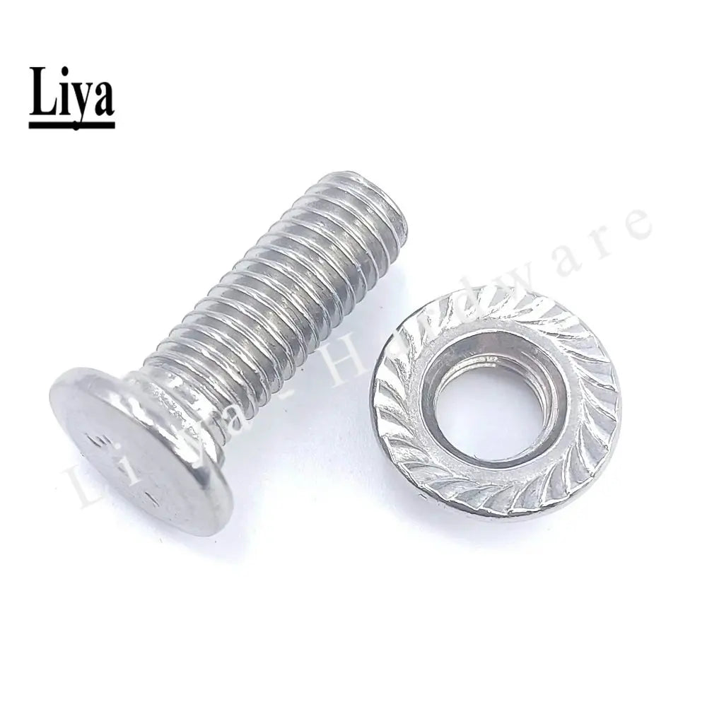 2-10pcs M6 M8 M10 304 stainless steel bridge screw bridge link bolt square neck screw carriage bolt trunking carriage flange nut