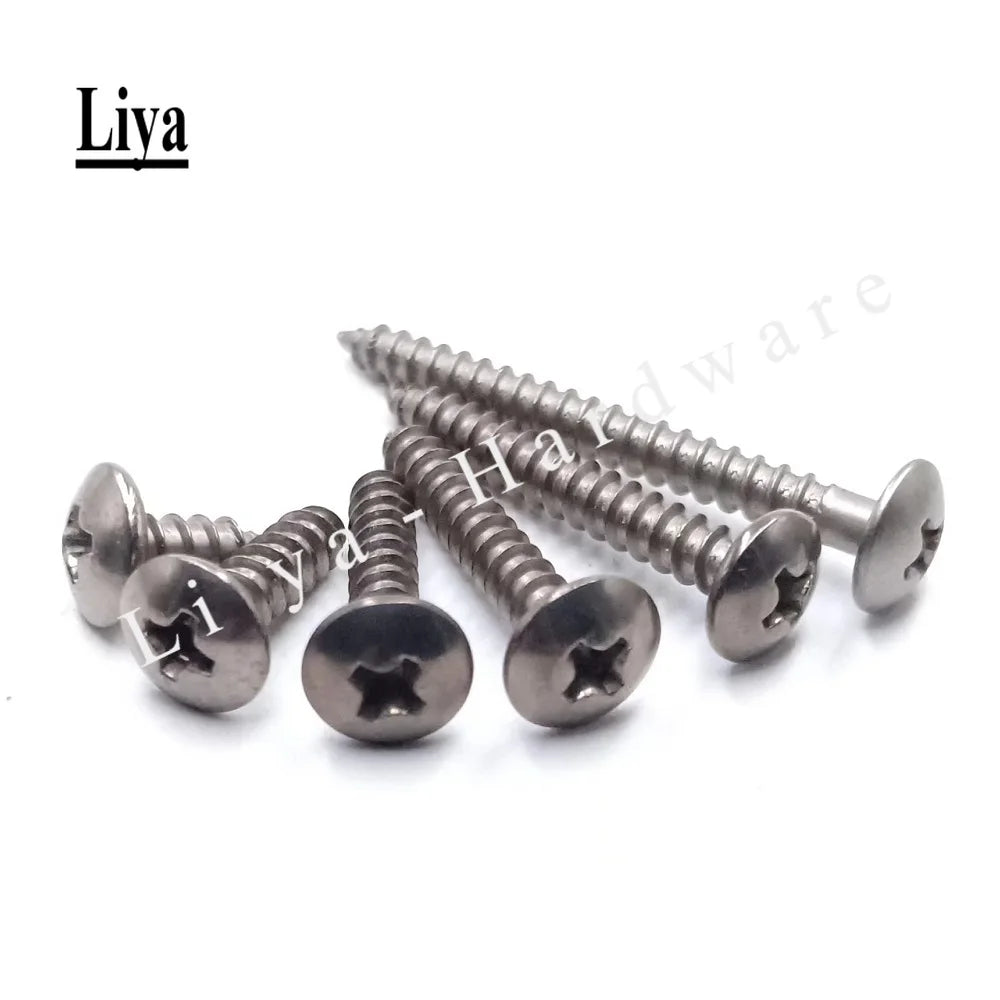 10pcs Titanium alloy pure titanium TA2 cross big flat head mushroom head self tapping M4  self-working screw wood screw