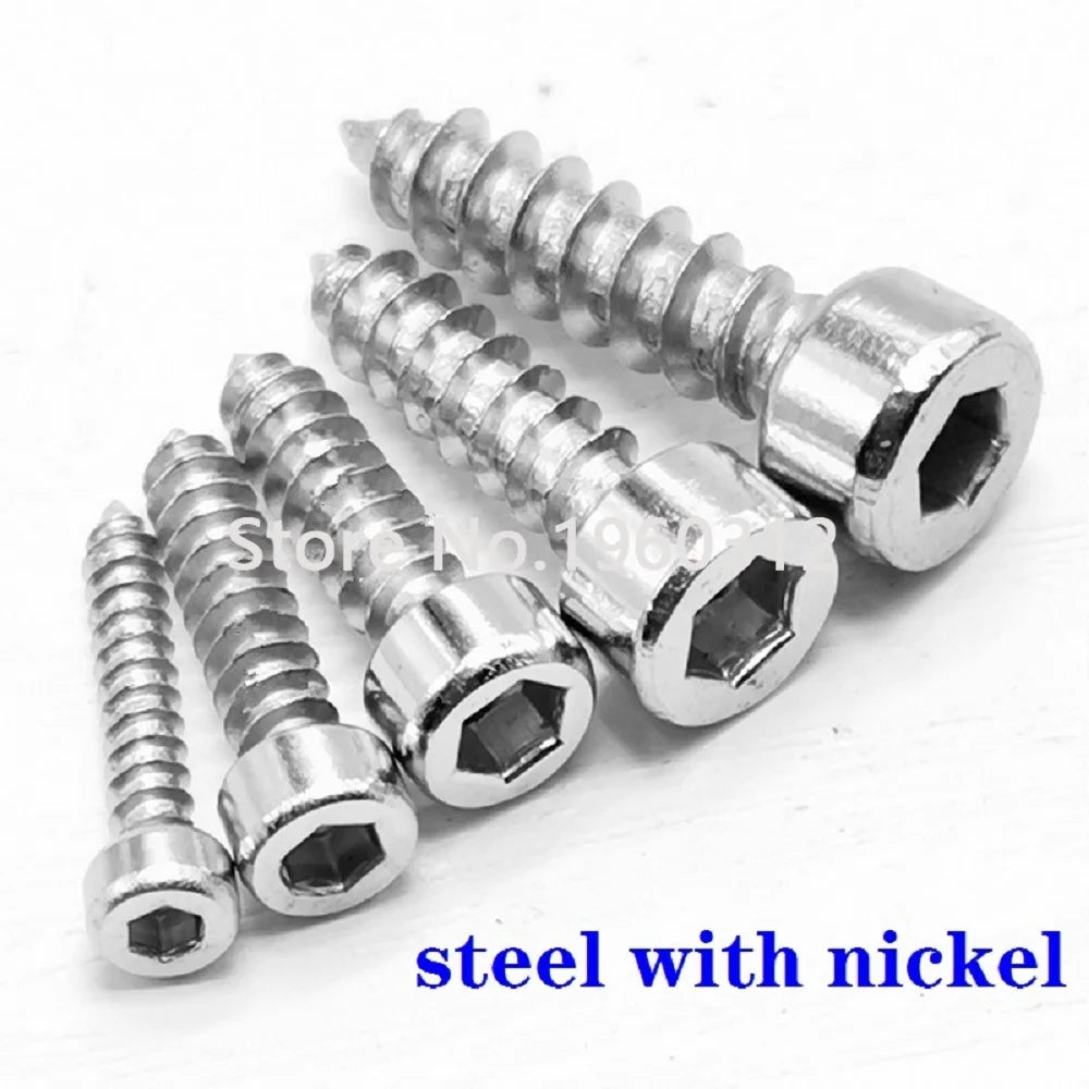 5-50pcs DIN912 M1.7 M2 M2.6 M3 M3.5 M4 M5M6 Nickel Steel  Hex Socket Head Cap Self Tapping Cup Furniture Speaker Screw Bolts