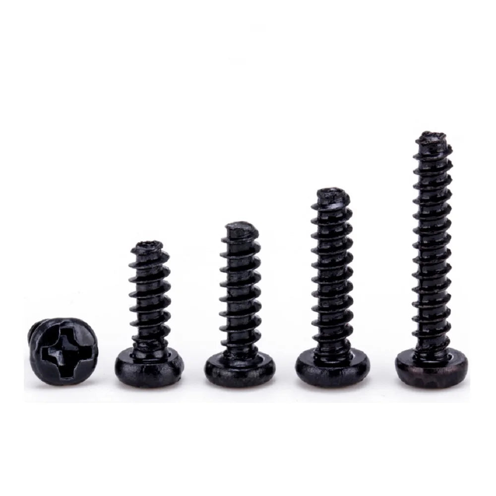 20-100pcs PB [M1-M4] Pan Head Black Electronic Micro Screws Phillips Self-tapping Phone Computer Screw