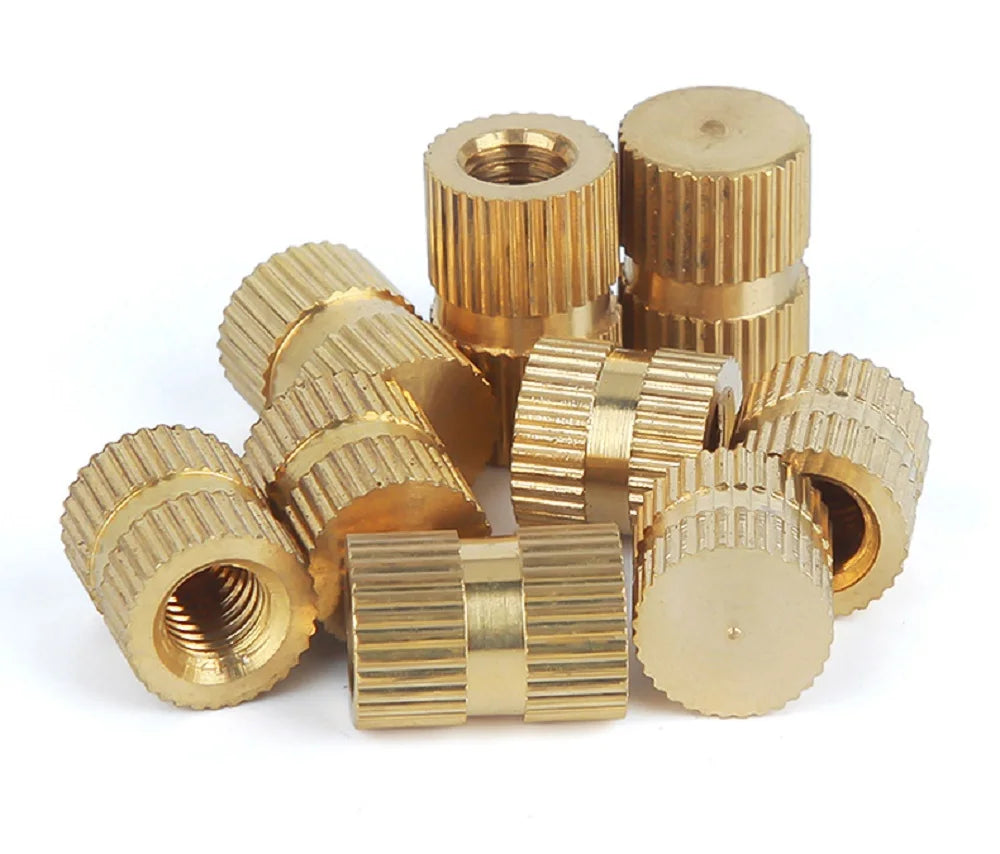 10-50pcs  M3 M4 M5 M6 M8  Brass Blind hole Injection Molding Knurled Nuts Thread Insert Embedded Nut