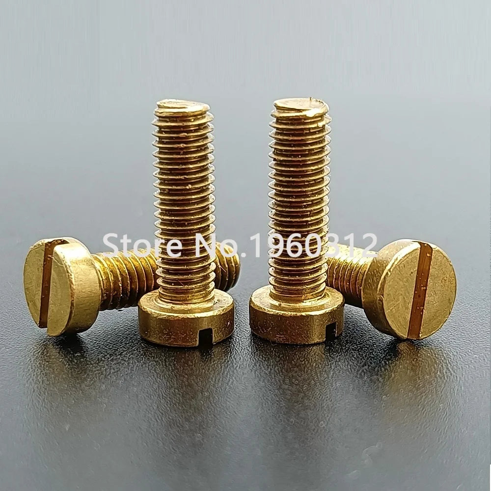 2-20pcs M1 M1.2 M1.4 M1.6 M2 M2.5 M3 M4 M5 M6 M8 M10 *L DIN84 Brass Slotted Cheese Head Screw Brass Screw Brass Bolt