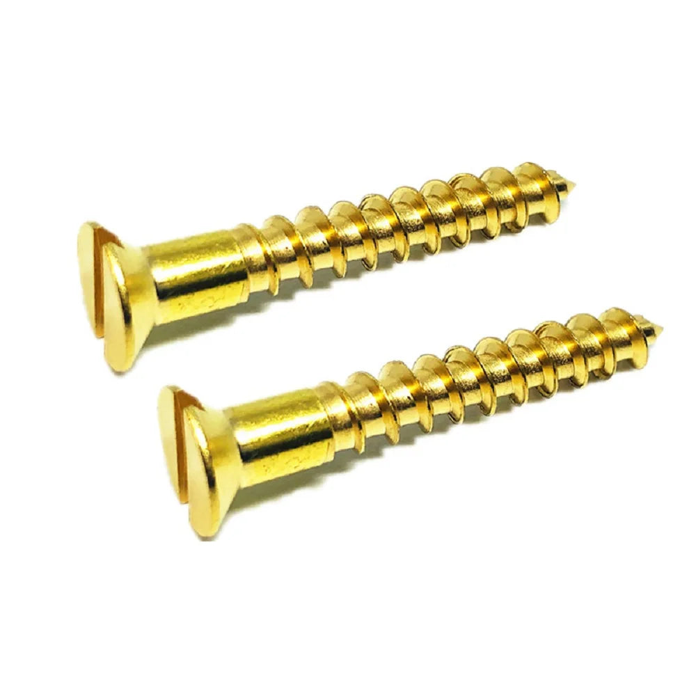 5-20pcs M1.6 M2 M2.5 M3 M3.5 M4 M4.5 M5 slotted Brass recessed countersunk Flat head Self-tapping Screws Wood Screw