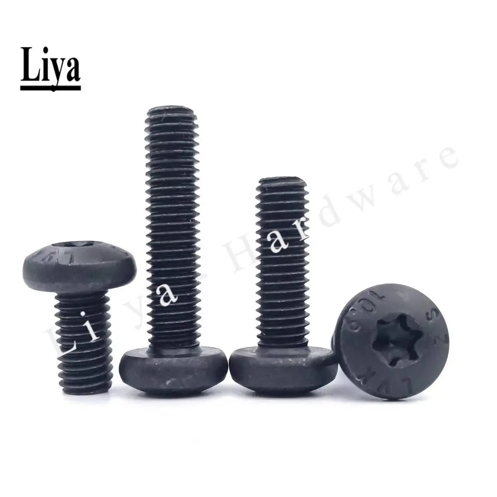 Torx Pan Screw 10-50pcs M2/M2.5/M3/M4/M5/M6 Grade 10.9 Black Steel Tamper Proof Security Torx  Pan Head Screw