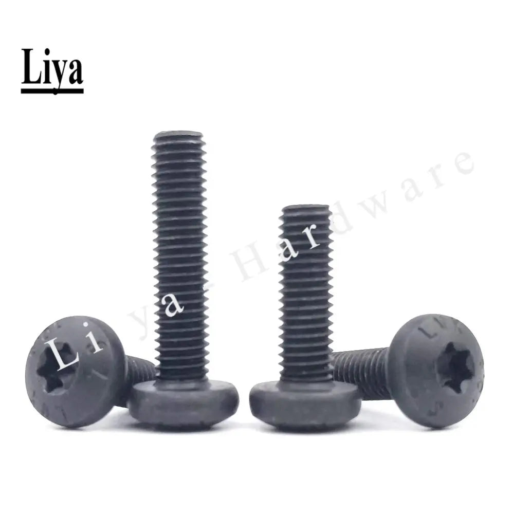 Torx Pan Screw 10-50pcs M2/M2.5/M3/M4/M5/M6 Grade 10.9 Black Steel Tamper Proof Security Torx  Pan Head Screw