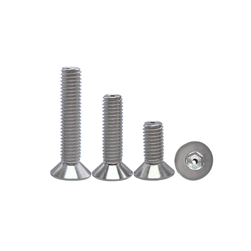 M2-M16 304/316 Stainless Steel Screw Countersunk Hex Hollow Exhaust Vacuum Through-Hole Bolt