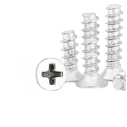 M1/M2/M2.3 Nickel-Plated Cross Flat Head Self-Tapping Screws Countersunk Flat Tail for Electronic Chassis