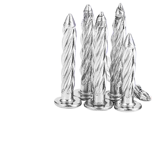 M8  201/304 Stainless Steel Threaded Nails Galvanized Twist Nails Round Head Spiral Nails Cement Floor Compression Explosion Expansion Nails for Building & Concrete Installation
